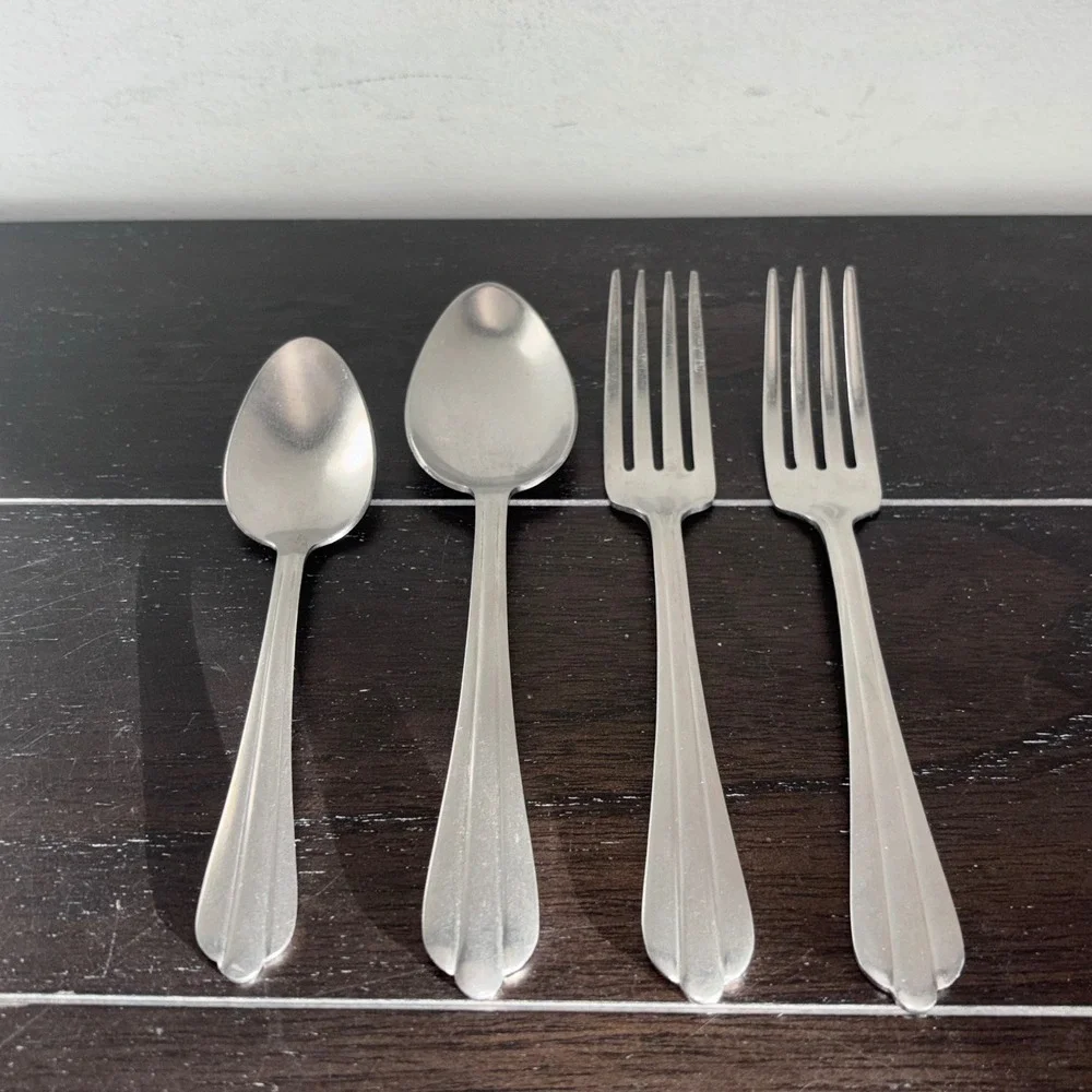 NS Co‎ 18-8 Stainless Steel Flatware Set | NST23 | 4pc 2 Forks 2 Spoons